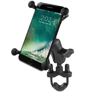 Handlebar phone mount RAM Mounts X-Grip Large with U-bolt base — for smartphones and small tablets, black