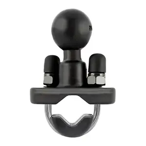 Handlebar U-Bolt Base RAM Mounts for rails 0.5"–1.25" diameter, aluminium, 2.54 cm ball