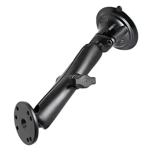 Suction cup double ball mount RAM Mounts Twist-Lock with 2.54 cm balls, aluminium, round plate, black