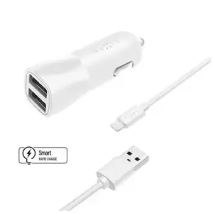 FIXED USB charging cable 2xUSB to USB/Lightning 1 m MFi 15W white