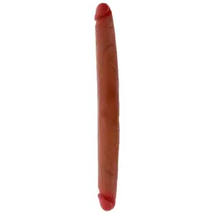 Double-ended silicone dildo GET REAL Caramel — 40 cm length, flexible, body-safe silicone