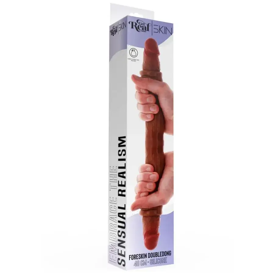 Double-ended silicone dildo GET REAL Caramel 40 cm Photo 4