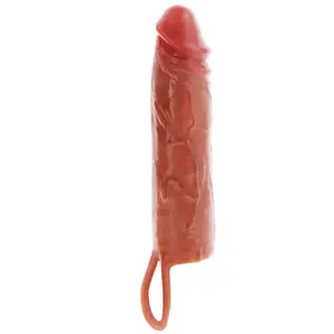 Silicone penis sleeve GET REAL Hydrated Skin, caramel, 20 cm length