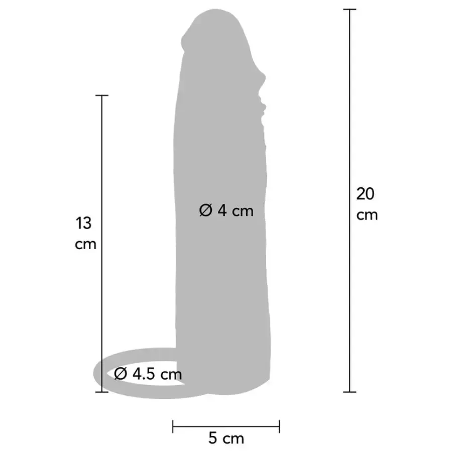 Silicone vibrating penis sleeve GET REAL Hydrated Skin 20 cm Photo 4