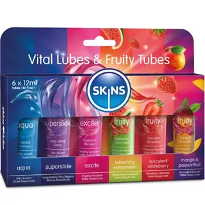 Набор лубрикантов SKINS VITAL & FRUITY — 6 х 12 мл