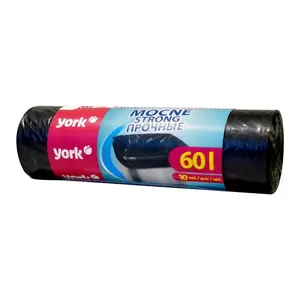 Garbage bags York STRONG 60 l – pack of 10, durable refuse sacks