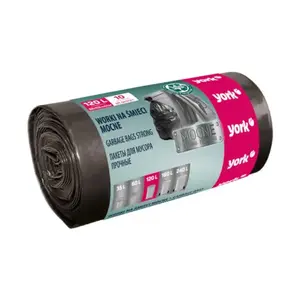 Garbage bags York Strong 120 L, pack of 10, heavy-duty refuse liners