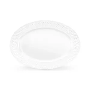 Porcelain oval serving plate Wilmax NEW DIAMOND JULIA 35×25 cm, white