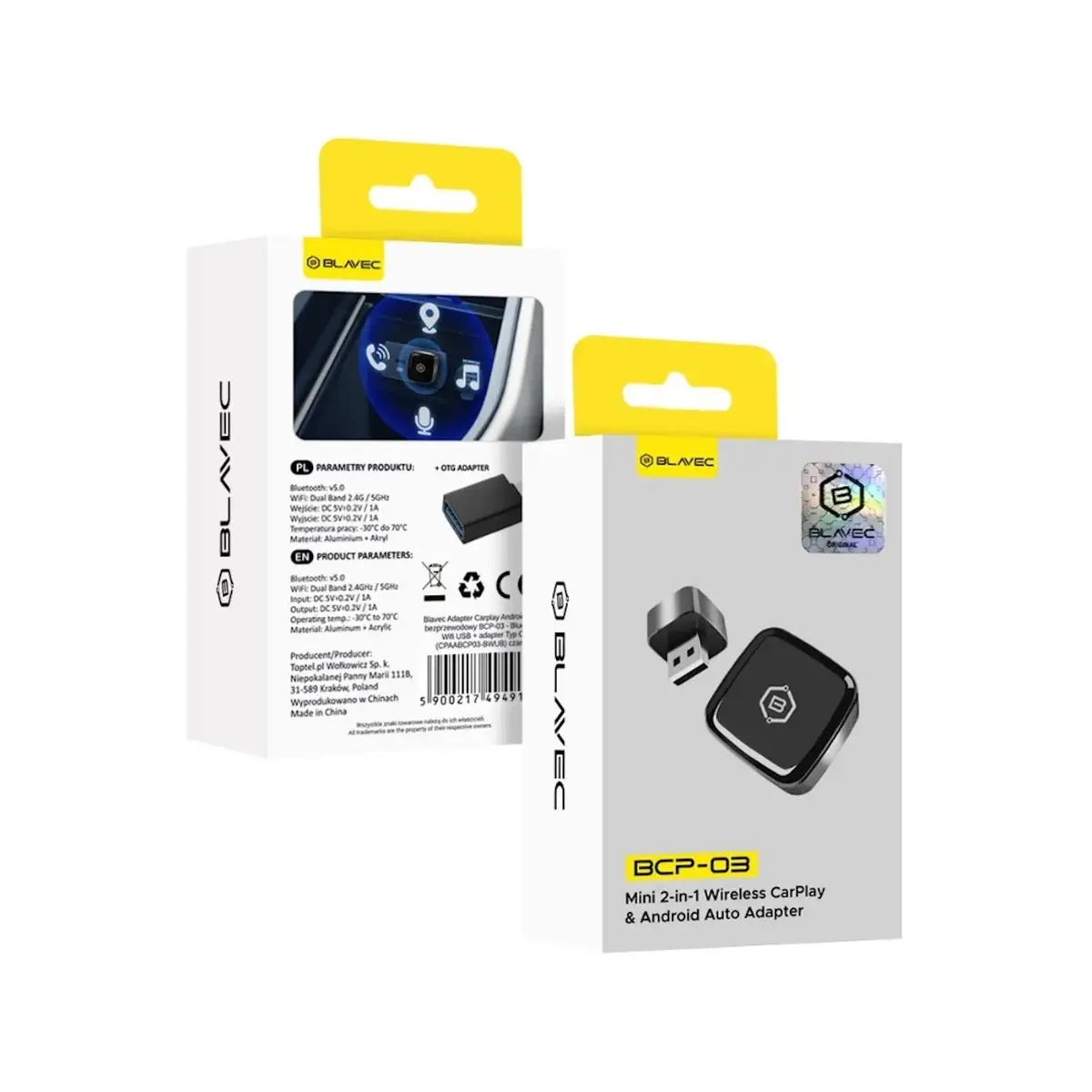 Blavec BCP-03 беспроводной адаптер CarPlay/Android Auto Photo 4