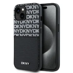 Phone case DKNY PU Leather Repeat Pattern Card Pocket Case for iPhone 14, Black