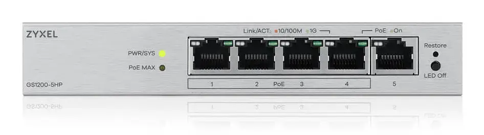 Zyxel GS1200-5HPV3 управляемый L2 Gigabit PoE Photo 3