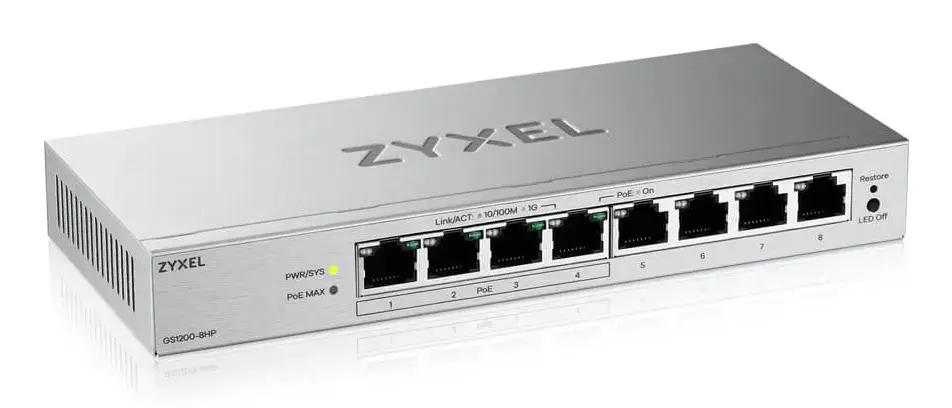 Zyxel GS1200-8HPV3 Управляемый L2 Gigabit PoE коммутатор Photo 2