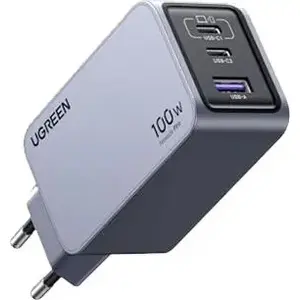 Сетевое зарядное UGREEN Nexode Pro 100 Вт GaN, 1×USB-A и 2×USB-C, Space Grey