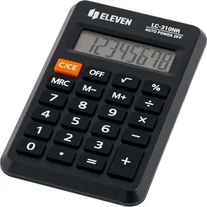 Pocket calculator Eleven LC-310NR — basic handheld 8-digit calculator, battery/solar, black, 114×69×14 mm, 48 g