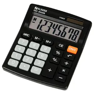 Desktop calculator Eleven SDC-805NR — 8-digit, battery/solar, pocket form, black, 105×21×120 mm