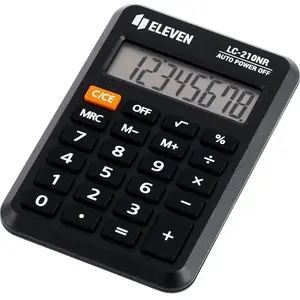 Pocket calculator Eleven LC-210NR — 8-digit pocket office calculator, battery/solar, 98×62×11 mm, 40 g