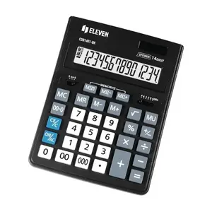 Desktop calculator Eleven CDB1401-BK — office calculator, 12-digit LCD, battery/solar, 32 buttons, compact black