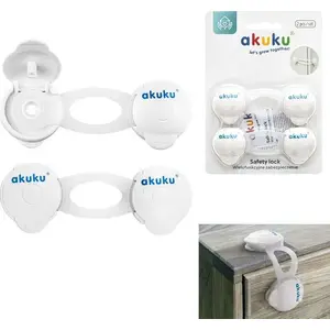 Child safety cabinet locks akuku universal cupboard locks A0648, white