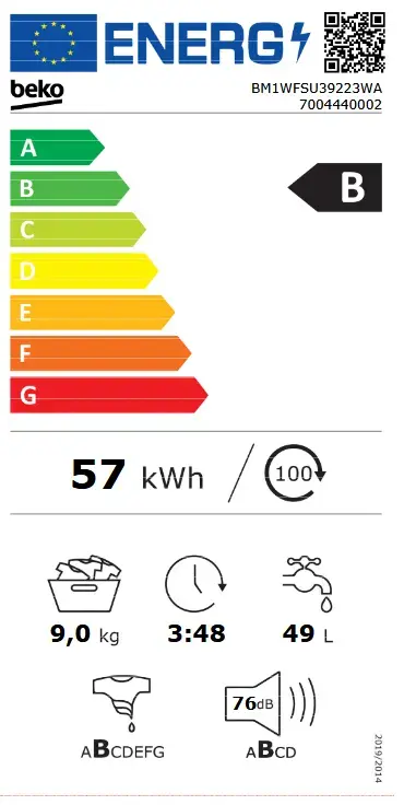 Veļas mašīna BEKO BM1WFSU39223WA Photo 8