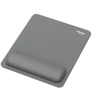 Fellowes Breyta Mouse Mat Wrist Rest with Antibacterial Protection Grey Monochromatic