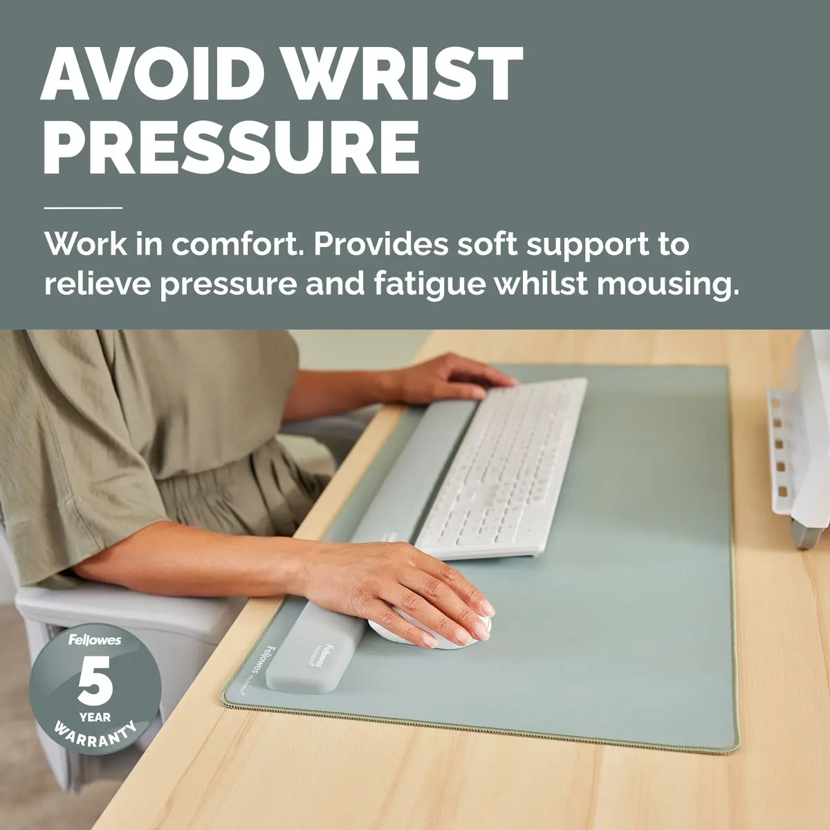 Fellowes Breyta Ergonomic Wrist Rest Sage Photo 3
