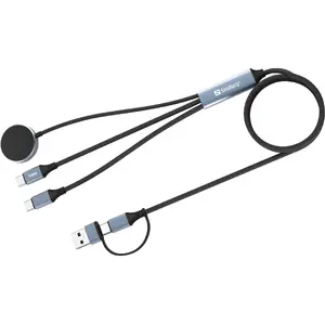 Cable SANDBERG 3in1 Travel Charge 100W, USB A/USB C, 1.2 m, Black