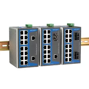 Industrial Unmanaged Switch MOXA EDS-316 — 16 RJ-45 Ports, Multi Mode ST, -40–75°C