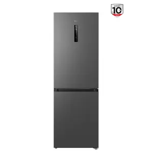 Refrigerator TCL RP340BSD1 — freestanding combi, 185 cm, No Frost, fridge 223 L, freezer 117 L, display, 35 dB, energy class D, grey