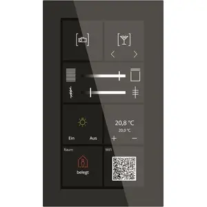 Stikla skārienpanelis MDT KNX Glas Touch Smart Plus 6" BE-GTSP6TS.01S, KNX sienas interfeiss
