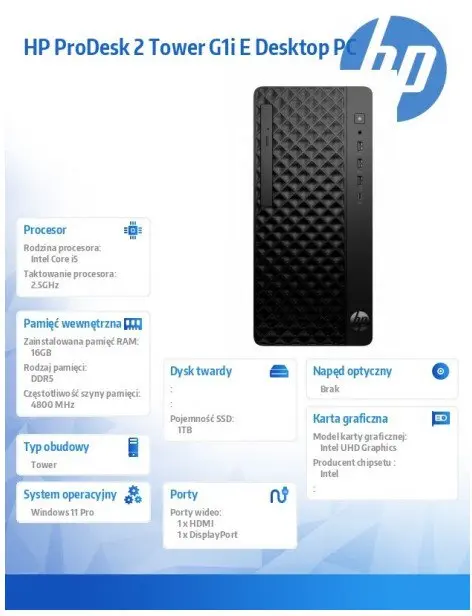 Darbstaçı HP ProDesk 2 Tower G1i