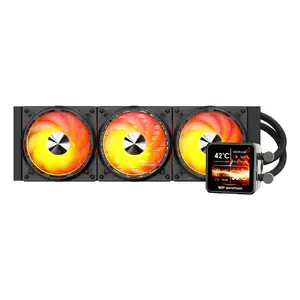 All-in-one liquid cooler Darkflash EXPLORE DE360, 360 mm radiator, 120 mm fans, TDP 315 W, Black