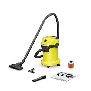Drum vacuum Karcher WD 3 Home — dry & wet 1000 W, 19 L dust bag, black/yellow