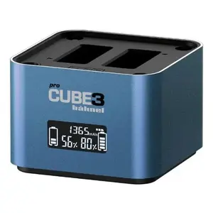 Akumulatoru lādētājs hähnel ProCube3 digitālajām kamerām, USB, Li‑Ion, 2 A, LCD, 30 W, melni‑zils