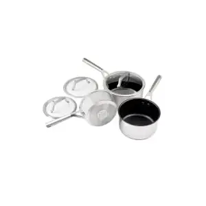 Cookware set Ninja C63000EU — 3‑piece aluminum/stainless steel saucepans 16/18/20 cm, black/silver