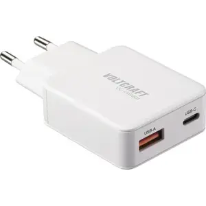 USB charger Voltcraft UC-1C1A45W01 USB-C + USB-A PD 3.0, 45W, white