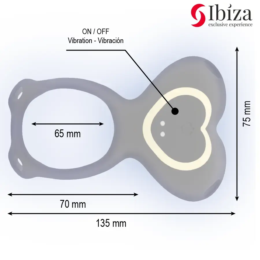 Pāru vibrators IBIZA TECHNOLOGY HEART PANTY D-244814 Photo 4