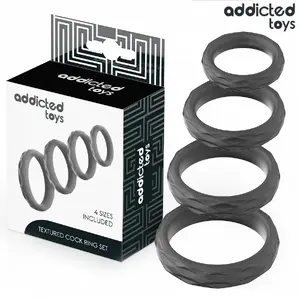 Gredzenu komplekts addicted toys — teksturēti silikona, 4 izmēri