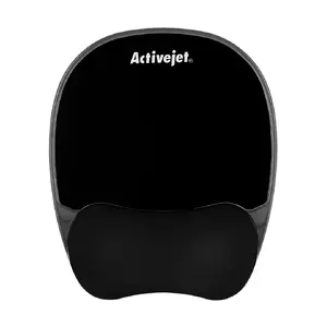 Коврик с гелевой опорой для запястья ActiveJet — черный 220×250 мм, гель и силикон, противоскользящая основа