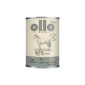 Влажный корм для собак OLLO Pure Horse 400 г — монопротеиновый, беззерновой, полноценный рацион для взрослых