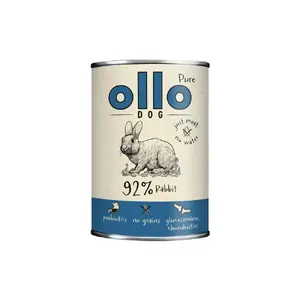 Влажный корм для собак OLLO Pure Królik 400 г — рецепт с кроликом, полноценный корм для взрослых собак, влажность 69%
