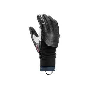 Winter sports glove Leki Hevon Pro 3D 8.0 — unisex nylon ski glove, size 8, black, Velcro strap