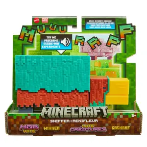 Фигурка MATTEL Minecraft — Sniffer, масштаб 3,25 дюйма, пластик, звуки из игры, разноцветная