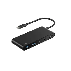 Хаб USB-C Belkin Connect AVC023HQBK — HDMI, USB-A 2.0, USB-C 3.2 Gen1, SD/MicroSD, кабель 0,2 м, чёрный