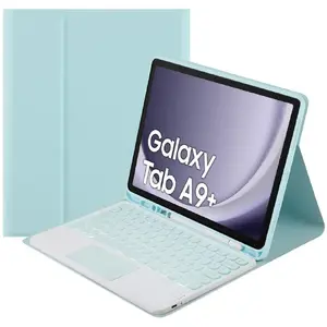 Keyboard case with Bluetooth touchpad for Galaxy Tab A9 Plus by Strado — blue, wireless keyboard and protective cover