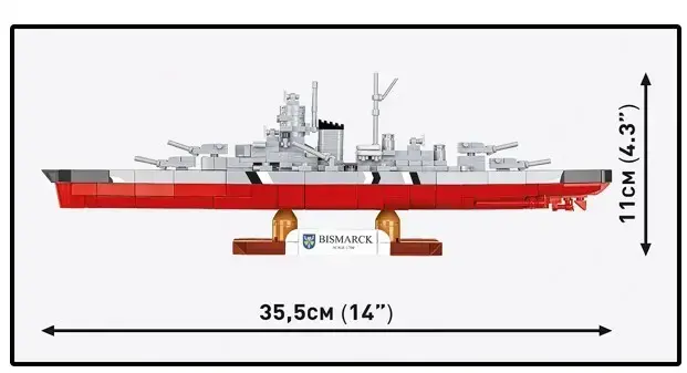Cobi kaujas kuģis Bismarck — 590 detaļas Photo 3