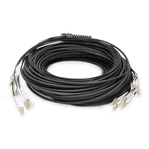 Fiber breakout cable DIGITUS DK-24338U030BK-BBB, pre-assembled OM4 multimode 8-core, LC/UPC–LC/UPC, 30 m, U-DQ(ZN) BH