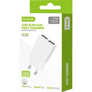 Wall charger D-Fruit 12W 2xUSB-A DF148 — 12W output, 2 USB-A ports