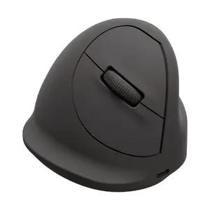 Fellowes Vertical Wireless Mouse Breyta Plus+ Ergonomic Right-Handed Large Optical Black Bluetooth and USB Type-C 2400 DPI with Antibacterial Protection