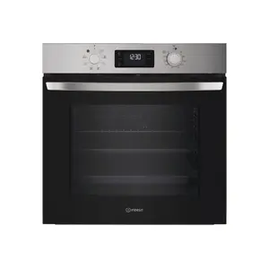 Built-in electric oven INDESIT IO 255HU X, width 59.5 cm, stainless steel, self-cleaning