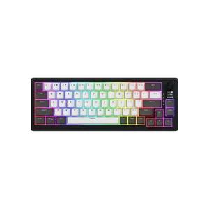 HATOR Skyfall Pro Wireless 65 клавиатура Игровой USB + RF Wireless + Bluetooth QWERTY Американский английский Черный, Серый